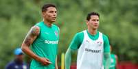 Thiago Silva e Ganso em treino do Tricolor - Foto: Marcelo Gon&ccedil;alves / Fluminense FC / Jogada10