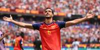  Mikel Merino na comemoração do gol da classificação da Espanha  Foto: David Ramos/Getty Images