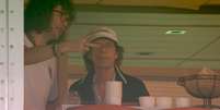Mick Jagger esteve no est&aacute;dio de Miami para torcer pela Inglaterra  Foto: Reprodu&ccedil;&atilde;o/Caz&eacute;TV