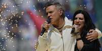Robbie Williams e Laura Pausini j&aacute; se apresentaram na final da Copa do Mundo de Clubes, em 2025 Foto: ANSA / Ansa - Brasil