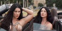 Rayane Figliuzzi apostou em uma blusa vazada feita de correntes durante um ensaio fotogr&aacute;fico.  Foto: Reprodu&ccedil;&atilde;o/Instagram @rayfigliuzzi / Famosos e Celebridades