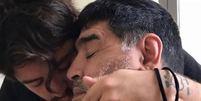 Maradona J&uacute;nior e filho em postagem nas redes sociais   Foto: Reprodu&ccedil;&atilde;o/Instagram
