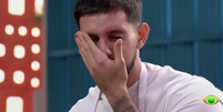 Everaldo chora ao falar do pai no MasterChef Brasil  Foto: Reprodução/Band