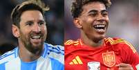Messi e Yamal (Fotos: Marcelo Endelli/Getty Images e Stu Forster/Getty Images)  Foto: Esporte News Mundo