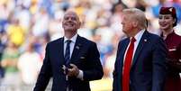 Trump ao lado de Gianni Infantino na final da Copa do Mundo de Clubes  Foto: Richard Sellers/Sportsphoto/Allstar via Getty Images