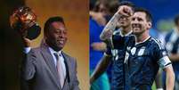 Pel&eacute; e Messi disputam posto de maior jogador da hist&oacute;ria  Foto: Alexander Hassenstein - FIFA/FIFA via Getty Images e Sebastian Frej/Getty Images