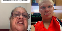 Brasileira agitou a web tentando pronunciar o nome de Erling Haaland -- sendo at&eacute; notada pelo jogador  Foto: Reprodu&ccedil;&atilde;o/Instagram/@donabatista59/@erling