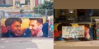 Mural com rostos de Yamal e Messi &eacute; vandalizado em Barcelona antes da final da Copa  Foto: Reprodu&ccedil;&atilde;o/Instagram/@axe_colours