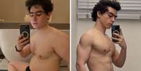 Vitor Fadul, marido de Leandro Karnal, mostra antes e depois  Foto: Reprodução | Instagram 