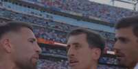 Discuss&atilde;o entre Otamendi e Rodri foi flagrada pela transmiss&atilde;o  Foto: Reprodu&ccedil;&atilde;o/NosFutebol/X