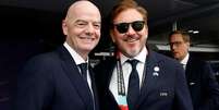 Gianni Infantino, presidente da Fifa, e Alejandro Dom&iacute;nguez, presidente da CONMEBOL  Foto: Eva Marie Uzcategui - FIFA/FIFA via Getty Images
