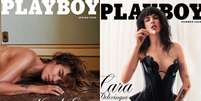 A primeira edi&ccedil;&atilde;o da nova fase da Playboy trouxe cantora colombiana Karol G e a segunda  a atriz e modelo Cara Delevingne.  Foto: Reprodu&ccedil;&atilde;o/ Redes Sociais