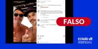 &Eacute; falso que foto de Fl&aacute;vio com apoiador tenha sido adulterada para inserir Sic&aacute;rio Foto: Reprodu&ccedil;&atilde;o/Instagram / Estad&atilde;o
