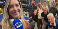 Alinne Fanelli, rep&oacute;rter da Band | Equipe da Band no aeroporto  Foto: Reprodu&ccedil;&atilde;o | Instagram