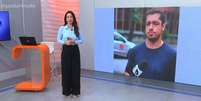 A apresentadora Rafaela Marquezini abriu o telejornal lamentando a morte do colega Ca&iacute;que Verli  Foto: Reprodu&ccedil;&atilde;o