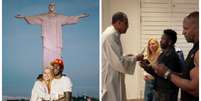 Virginia e Vini Jr. recebem b&ecirc;n&ccedil;&atilde;o de padre no Cristo Redentor  Foto: Reprodu&ccedil;&atilde;o/Instagram