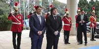 Tarc&iacute;sio estendeu tapete azul para receber Milei no Pal&aacute;cio dos Bandeirantes  Foto: ANSA / Ansa - Brasil