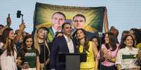 Conven&ccedil;&atilde;o para candidatura de Fl&aacute;vio tem foco &lsquo;em nosso l&iacute;der&rsquo; Bolsonaro e cr&iacute;ticas a Moraes  Foto: TABA BENEDICTO/ESTAD&Atilde;O CONTE&Uacute;DO