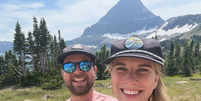 Gretchen Pleuss com o marido durante viagem de lua de mel  Foto: Reprodu&ccedil;&atilde;o/Instagram