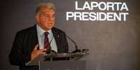 Joan Laporta passou por procedimento médico mas tranquilizou os torcedores –  Foto: Reprodução / Instagram / Jogada10
