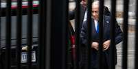 O primeiro-ministro israelense, Benjamin Netanyahu, chega &agrave; Casa Branca para conversas com o presidente dos EUA, Donald Trump, sobre a guerra em curso contra o Ir&atilde;.  Foto: &copy; Andrew Harnik / GETTY IMAGES NORTH AMERICA/AFP / RFI