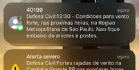 Defesa Civil enviou alerta severo de rajadas de vento para a capital e a regi&atilde;o metropolitana de S&atilde;o Paulo.  Foto: Juliana Prado/Reprodu&ccedil;&atilde;o / Estad&atilde;o