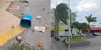 At&eacute; o meio dia desta quarta-feira, a cidade de Itanha&eacute;m (SP) havia registrado ventos de 103km/h  Foto: Divulga&ccedil;&atilde;o/Defesa Civil de SP / Estad&atilde;o