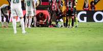 Cacá levou cinco pontos no queixo - Foto: Victor Ferreira / EC Vitória / Jogada10