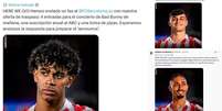 Clube de Madrid fez s&eacute;rie de provoca&ccedil;&otilde;es nas redes sociais &agrave;s investidas do Barcelona pelo jogador argentino. Foto: Reprodu&ccedil;&atilde;o/@Atleti/X / Estad&atilde;o
