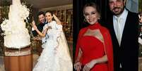 Casamento de Thiago, da dupla com Thaeme, teve bolo de 1,64m de altura.  Foto: AGNews, Brazil News / Purepeople