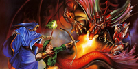 A arte de capa de The King of Dragons n&atilde;o esconde as inspira&ccedil;&otilde;es nas ilustra&ccedil;&otilde;es dos livros de Dungeons &amp; Dragons de meados dos anos 1980 Foto: Divulga&ccedil;&atilde;o