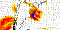 Inmet acompanha a evolu&ccedil;&atilde;o de um sistema de baixa press&atilde;o que poder&aacute; dar origem a um ciclone bomba Foto: Reprodu&ccedil;&atilde;o/Inmet
