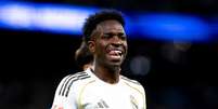 Vini Jr. renovou seu contrato com o Real Madrid at&eacute; 2032.  Foto: Getty Images / Purepeople