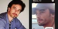 Em um perfil no Tinder, aplicativo de relacionamentos, Marco Furlan se apresenta como solteiro  Foto: Reprodução/O Globo
