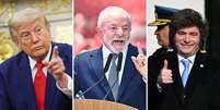 Montagem mostra Trump, Lula e Milei  Foto: BBC/Getty / BBC News Brasil