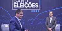 Tarcísio de Freitas e Fernando Haddad durante debate da Band   Foto: Renato Pizzutto/Band