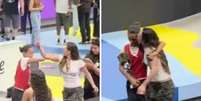 Duda Wilken e Raysa Leal se abra&ccedil;am e trocam beijo no rosto  Foto: Reprodu&ccedil;&atilde;o X | @PortalRaydu