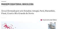 Margem Equatorial Brasileira se estende por seis Estados: Amapá, Pará, Maranhão, Piauí, Ceará e Rio Grande do Norte  Foto: Arte/Estadão / Estadão