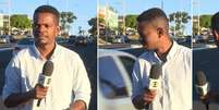 Kelven Melo, rep&oacute;rter da EPTV, afiliada da TV Globo em Franca, durante grava&ccedil;&atilde;o de reportagem  Foto: @kelvenmelo via Instagram / Estad&atilde;o