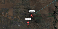 Avi&otilde;es voavam na mesma rota com o mesmo n&uacute;mero de voo  Foto: Reprodu&ccedil;&atilde;o/X/@flightradar24