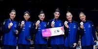 Brasil &eacute; bronze no conjunto do Mundial de gin&aacute;stica r&iacute;tmica e garante vaga nas Olimp&iacute;adas  Foto: MeloGym/CBG
