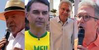 Missa, carreata, devo&ccedil;&atilde;o e liga&ccedil;&atilde;o com os EUA: como foi o 1&ordm; ato das campanhas dos presidenci&aacute;veis  Foto: Reprodu&ccedil;&atilde;o/YouTube/Lula/Fl&aacute;vio Bolsonaro/Divulga&ccedil;&atilde;o/Equipe Zema/Instagram @ronaldocaiado