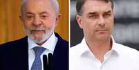 O presidente Lula e o senador Flávio Bolsonaro disputam as eleições de 2026 e aparecem mais bem posicionados nas pesquisas  Foto: Foto: Wilton Junior/Estadão / Estadão