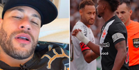 Neymar ironiza repercussão de rivalidade com Thiago Mendes após o jogador do Vasco não cumprimentar o atacante santista.   Foto: Reprodução/ Redes Sociais