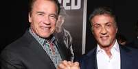 Arnold Schwarzenegger viveu rivalidade com Sylvester Stallone: 'Se o percentual de gordura corporal dele era de 7%, eu ficava obcecado at&eacute; chegar a 10%'. Foto: Getty Images / Purepeople