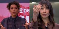 Aline Midlej e Amanda Klein foram prejudicadas por falhas ao vivo em telejornais  Foto: Reproduções