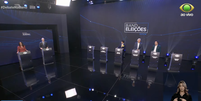 P&uacute;lpitos de Lula, Fl&aacute;vio e Zema ficam vazios  Foto: Reprodu&ccedil;&atilde;o/Band