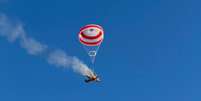 Avião caiu com paraquedas acionado  Foto: Divulgação/Corpo de Bombeiros de Minas Gerais