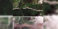 Inundações no Nepal: Imagens de satélite mostram antes e depois  Foto: Reprodução / Perfil Brasil