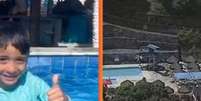 Perícia aponta que piscina de parque onde criança morreu afogada tinha sinalização  Foto: Reprodução/Redes sociais/TV Globo / Portal de Prefeitura